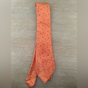 Hermes Classic Orange Snail Patterned Men's Tie